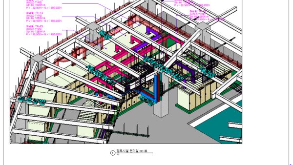 전기실 16,000~19,900kw BIM 3D 모델링