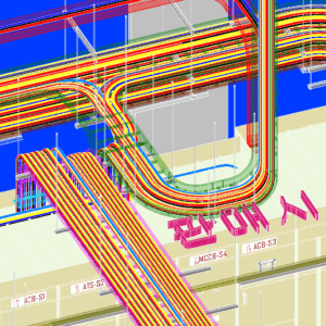 전기실 1,000~2,900kw BIM 3D Cable Installation