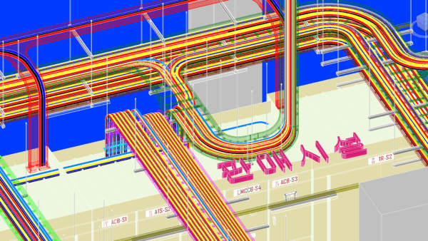 전기실 1,000~2,900kw BIM 3D Cable Installation